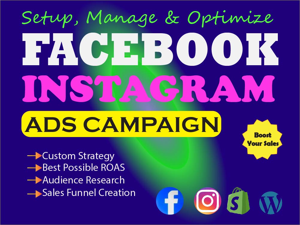 I will setup and manage Facebook ads, and Instagram ads campaigns for leads and sales.